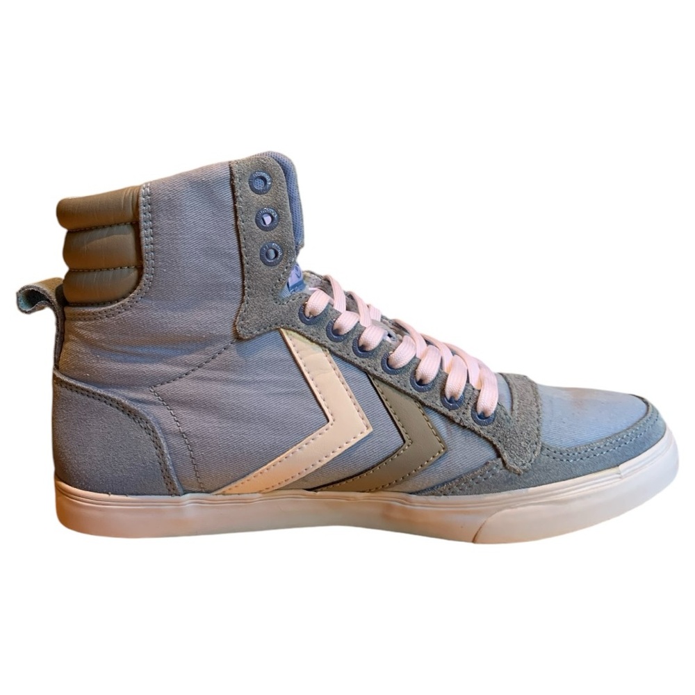 Hummel Slimmer Stadil High Top Sneakers Blue White Retro Streetwear EU 37 Unisex - Picture 8 of 14